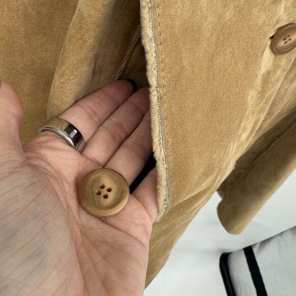 Guess Vintage Y2k Suede Leather Faux Fur Penny Lane Style Jacket Size Medium - Picture 5 of 12